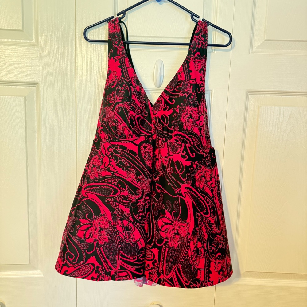 Pink and Black Floral Tankini in size 22